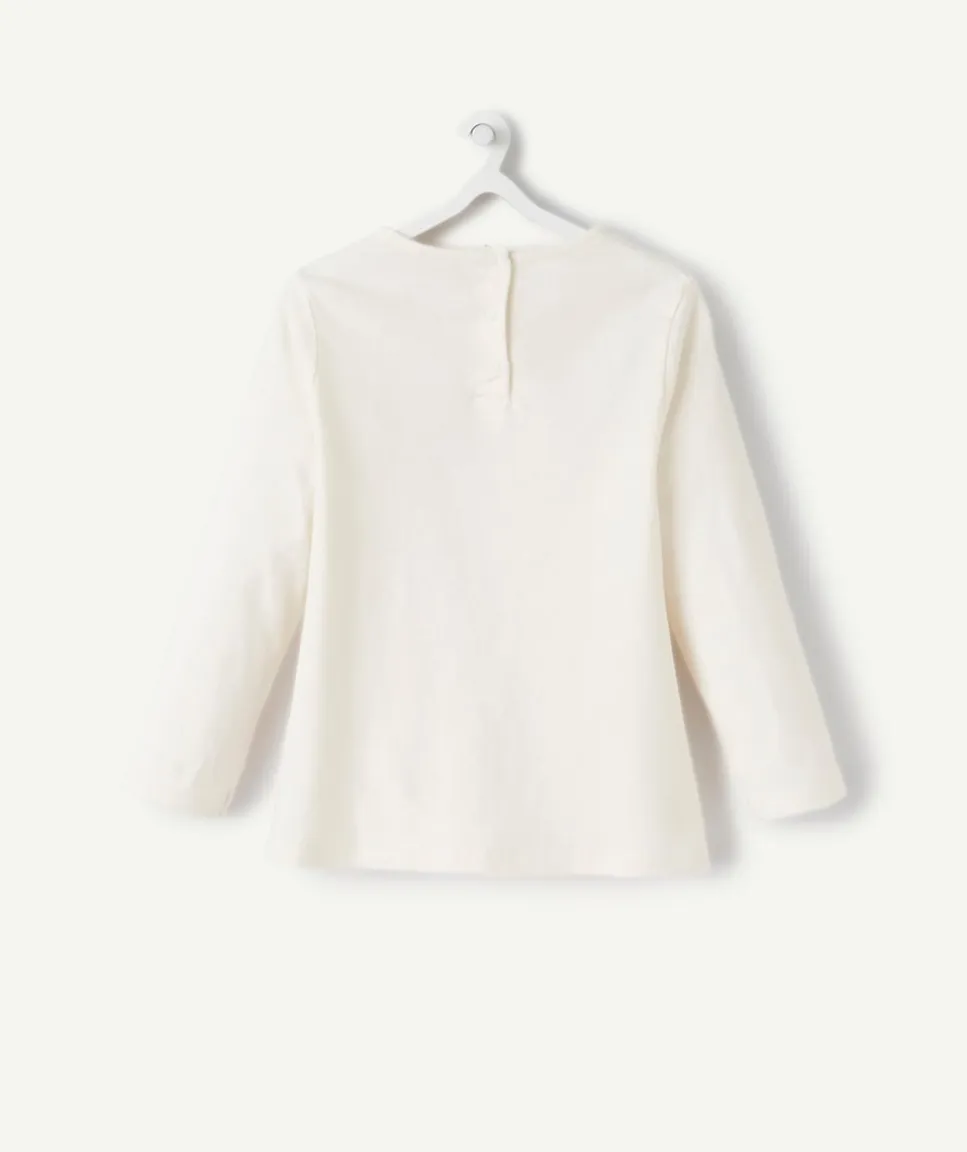 T-shirt en coton biologique blanc pasta bébé fille