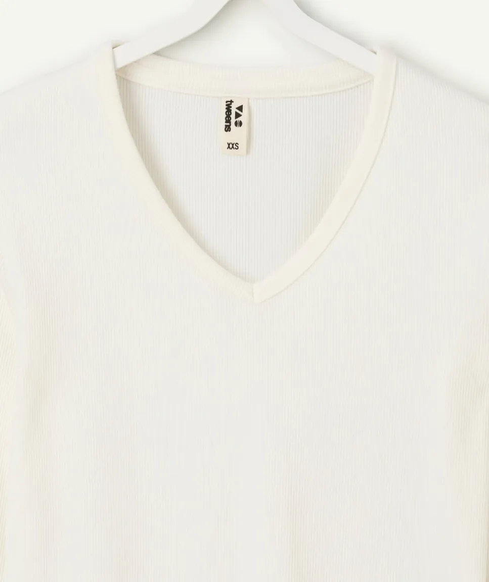T-shirt fille ajusté blanc