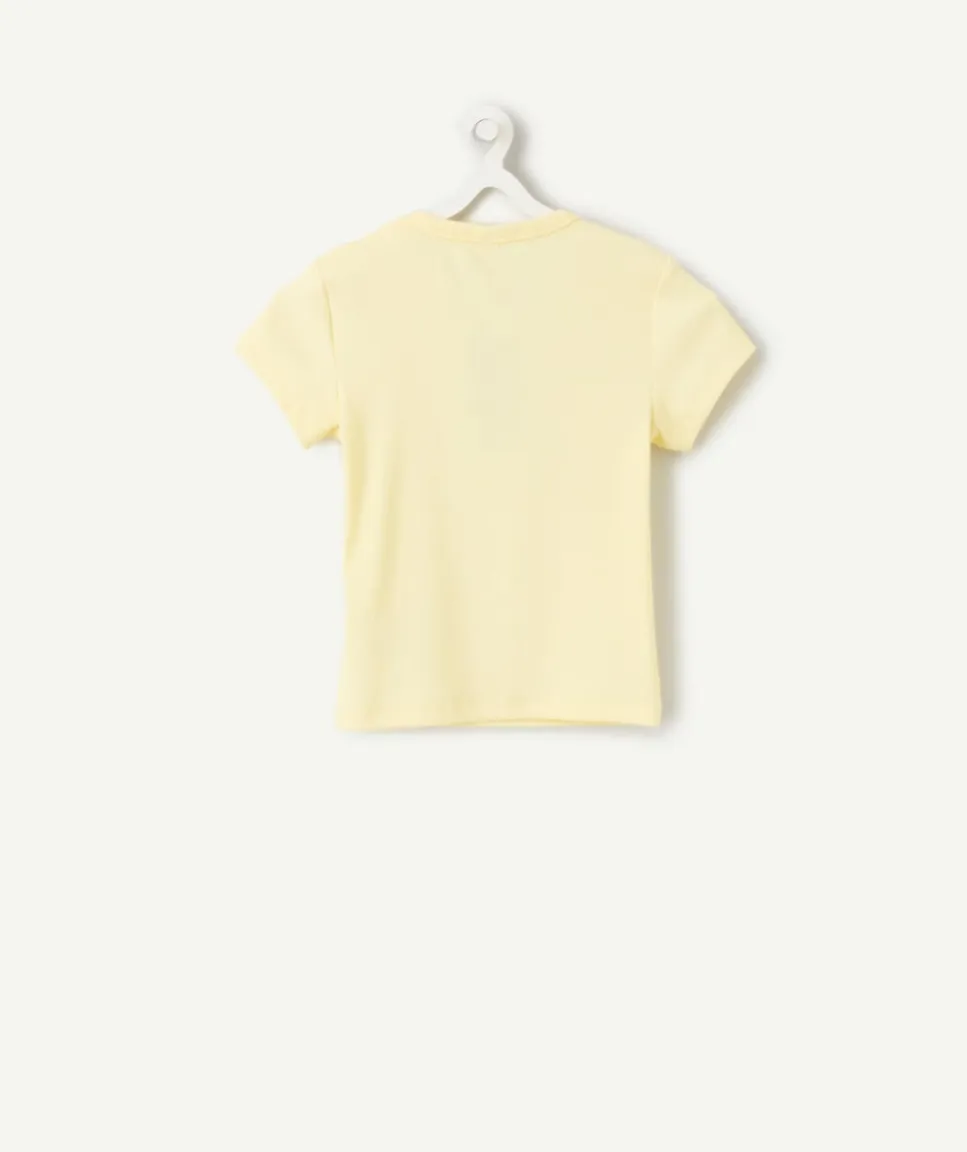 T-shirt fille ajusté jaune
