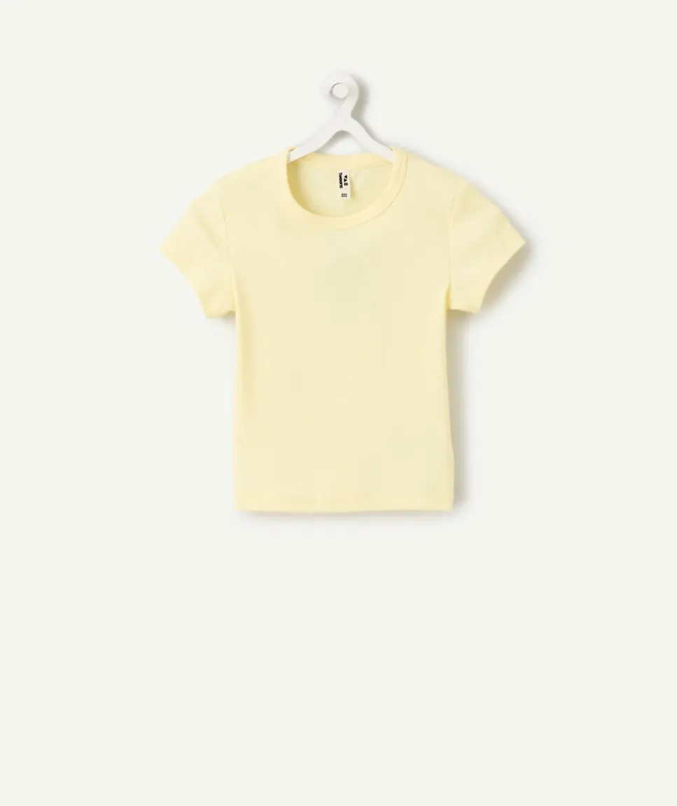 T-shirt fille ajusté jaune