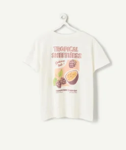 T-shirt fille blanc imprimé