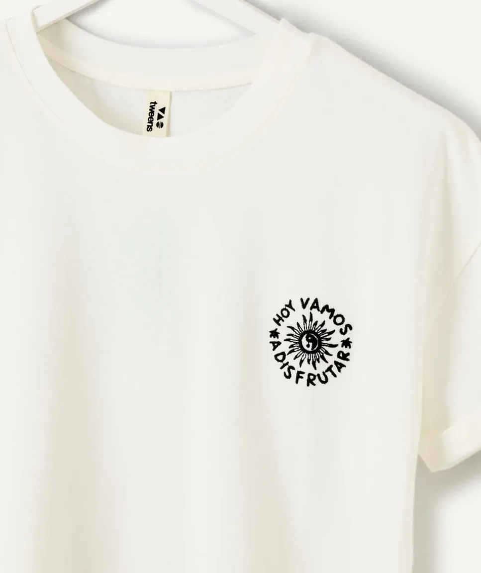 T-shirt fille blanc imprimé