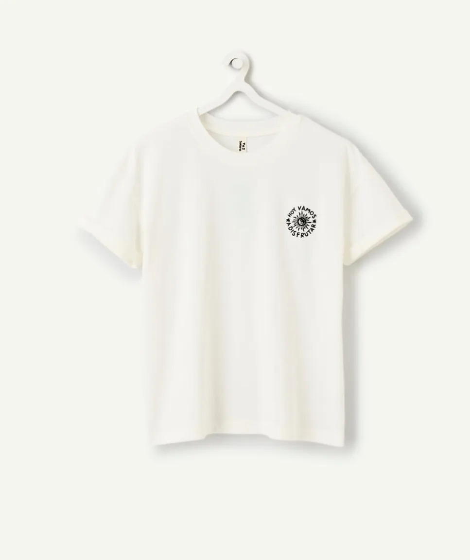 T-shirt fille blanc imprimé