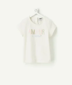 T-shirt fille blanc message amour