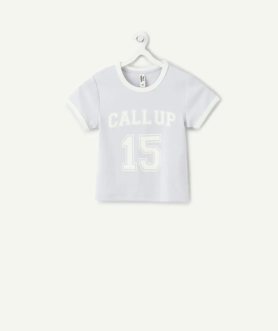 T-shirt fille bleu imprimé