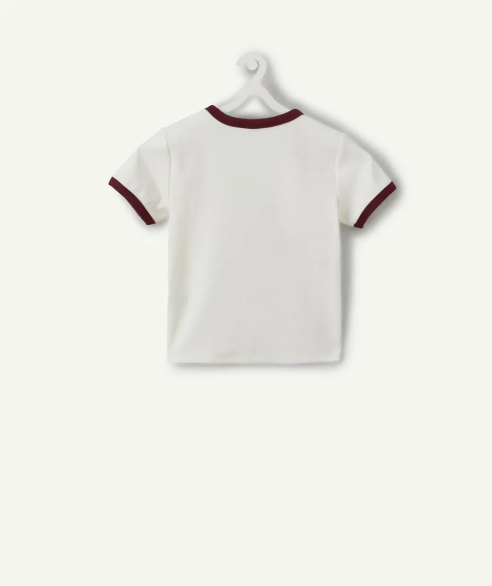 T-shirt fille cintré blanc imprimé