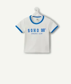 T-shirt fille cintré blanc imprimé