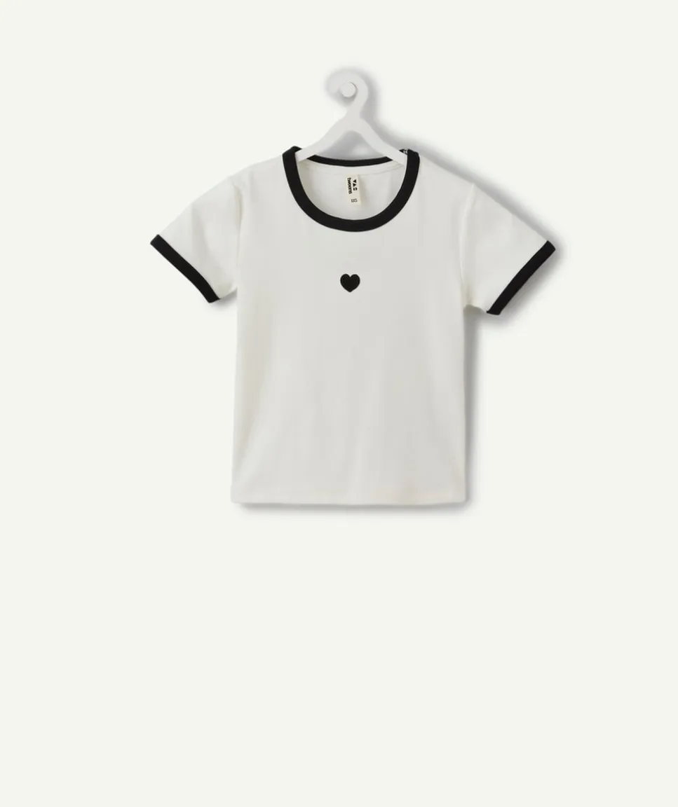 T-shirt fille cintré blanc imprimé