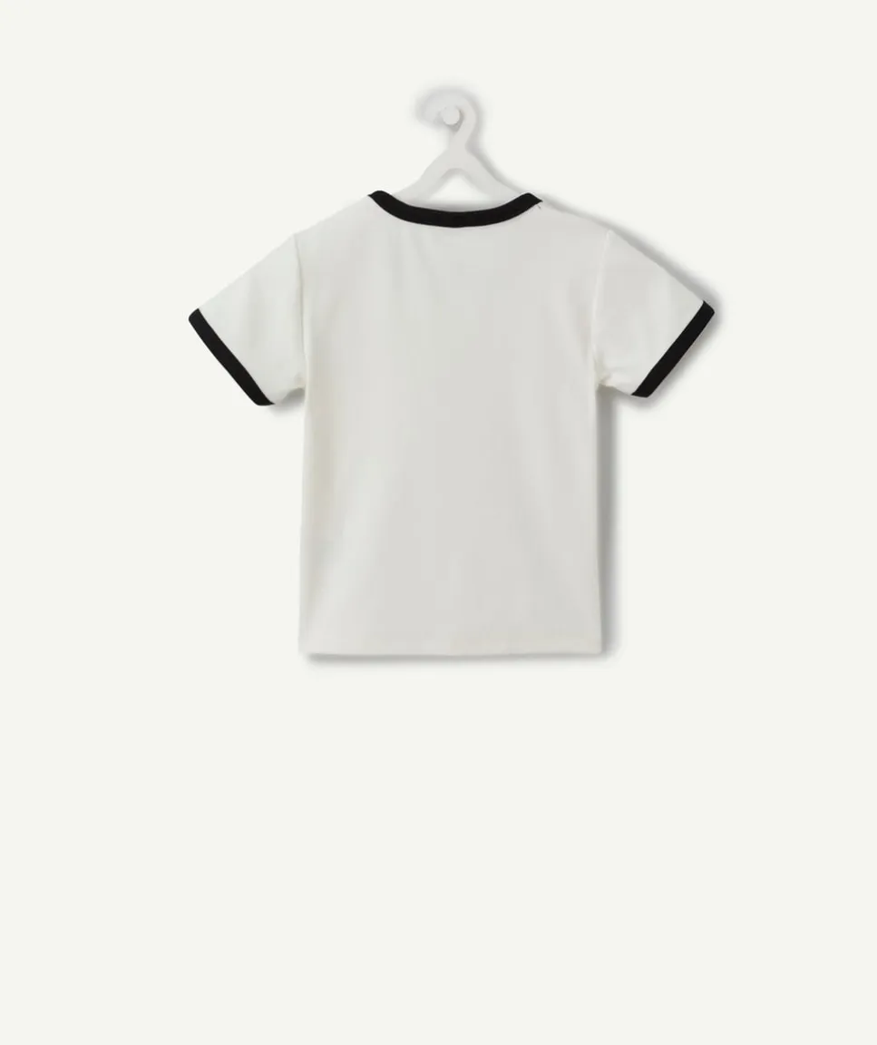 T-shirt fille cintré blanc imprimé