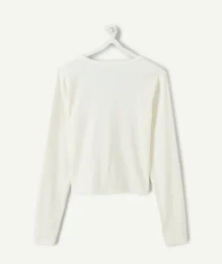 T-shirt fille cintré écru