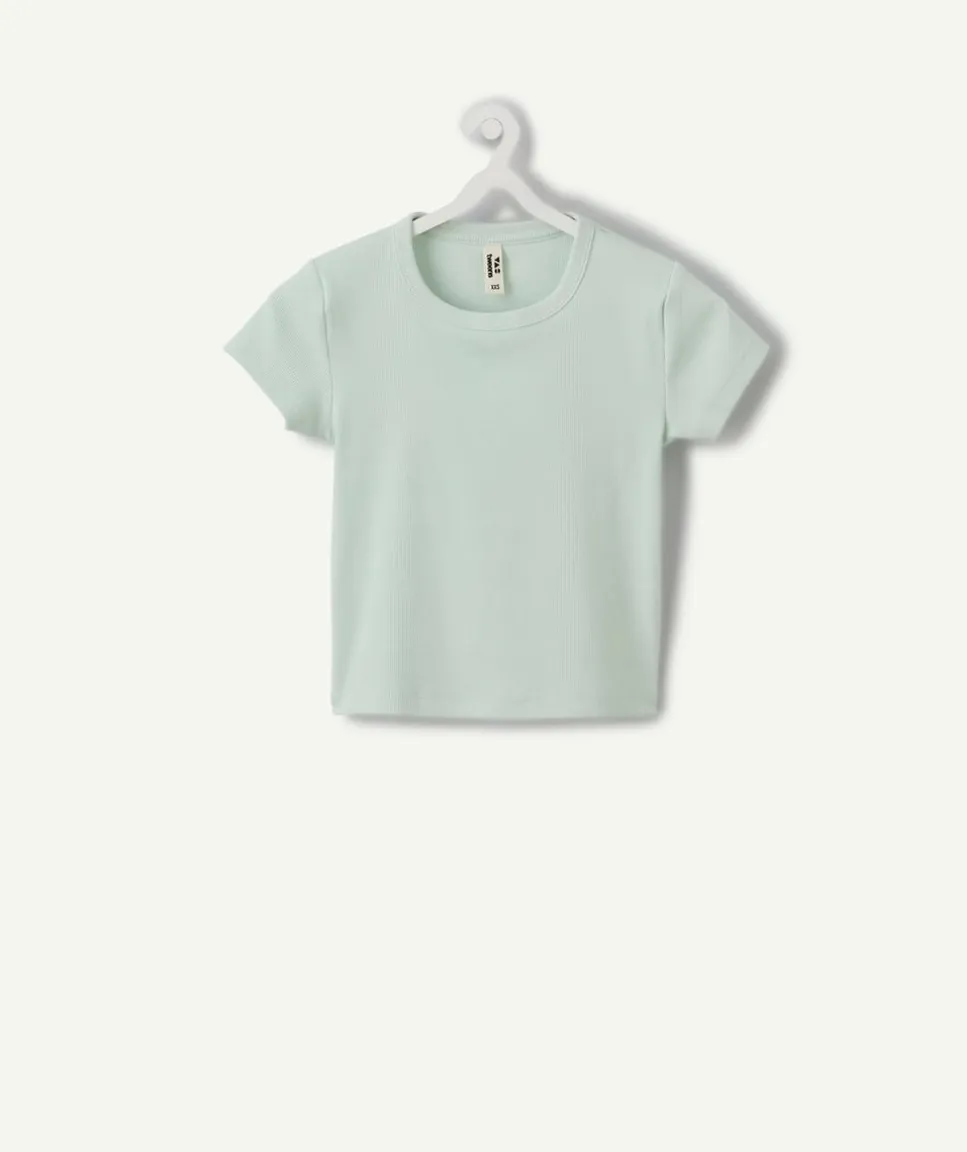 T-shirt fille cintré vert pastel