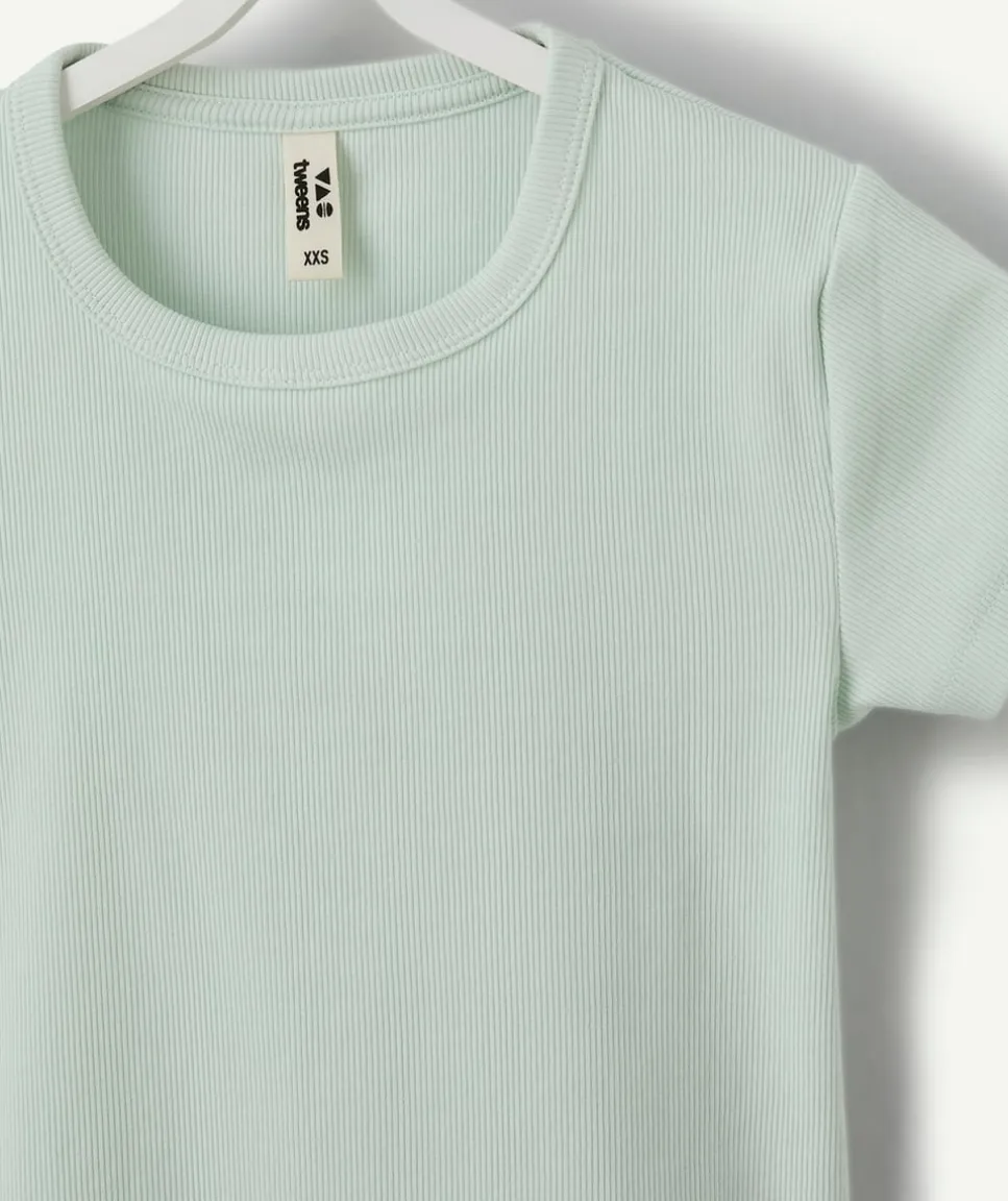 T-shirt fille cintré vert pastel