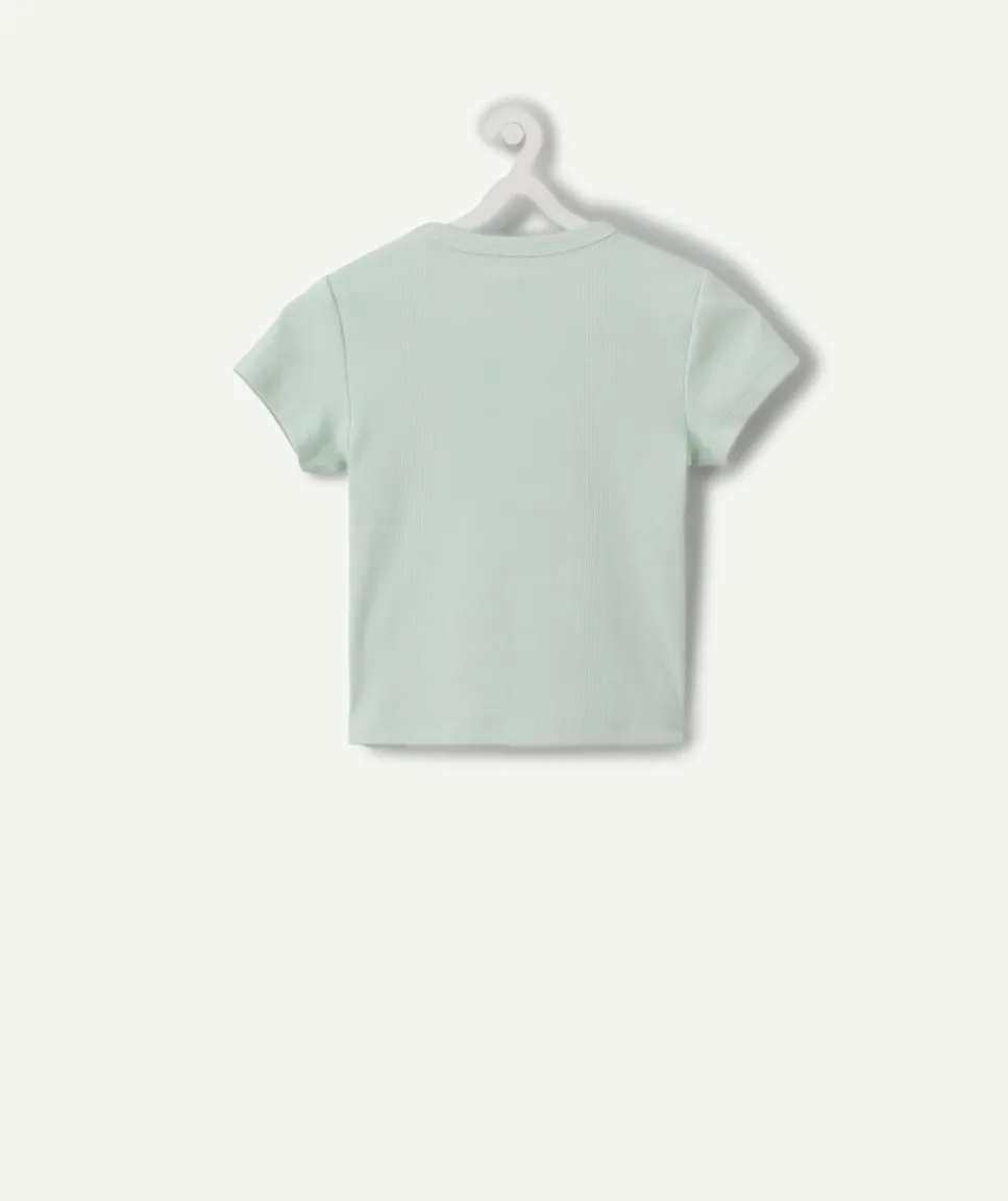 T-shirt fille cintré vert pastel