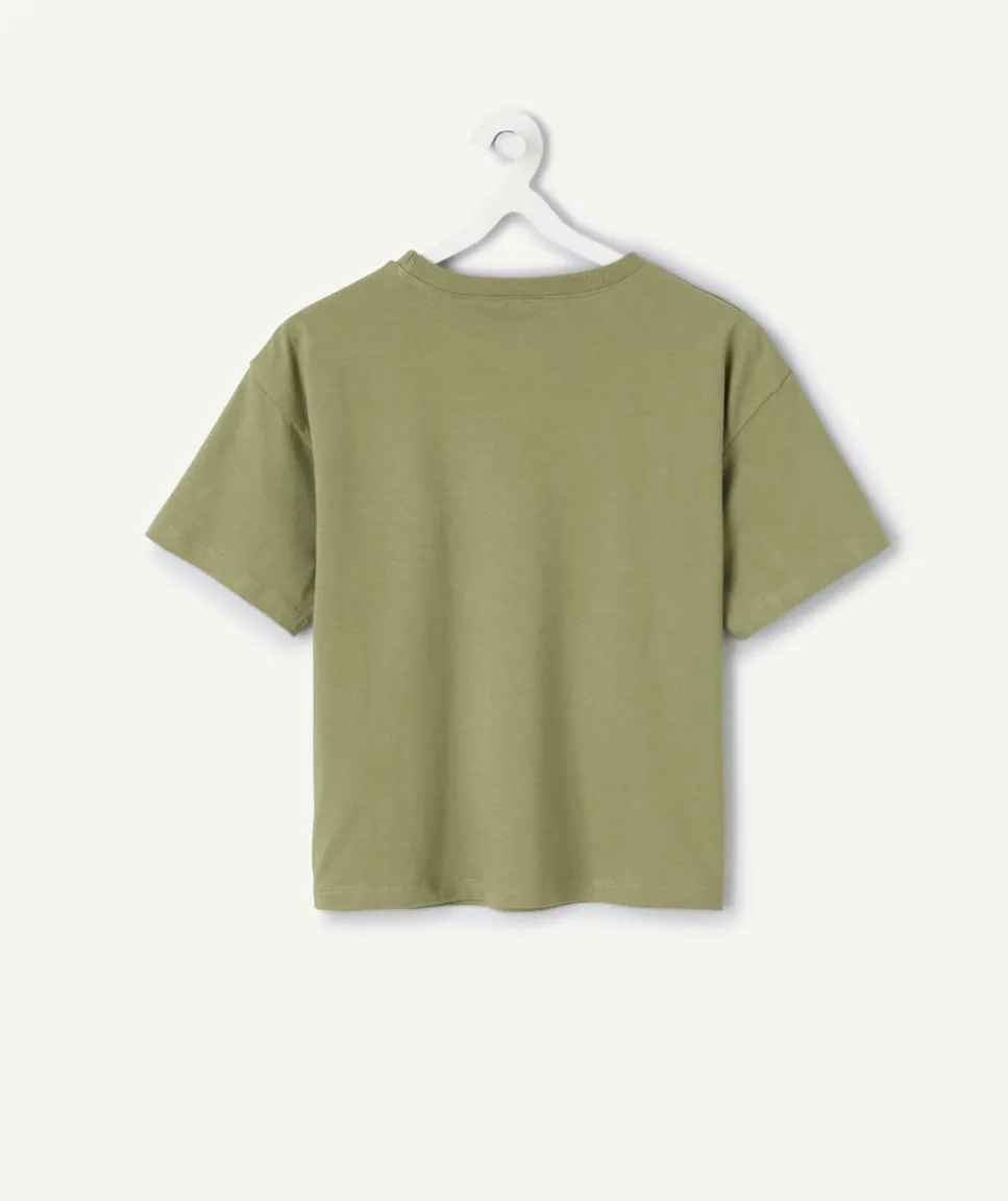 T-shirt fille coton avec palmiers