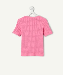 T-shirt fille coton rose