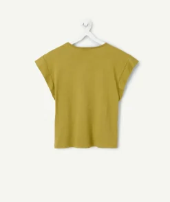 T-shirt fille coupe ample vert olive