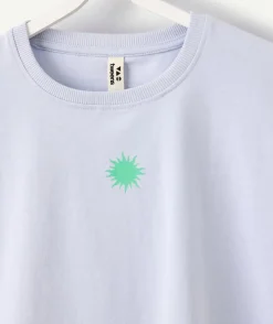 T-shirt fille court bleu