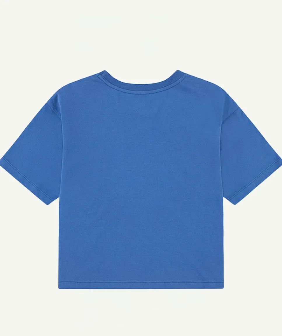 T-shirt fille court bleu