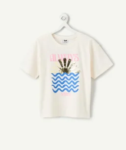 T-shirt fille crème imprimé