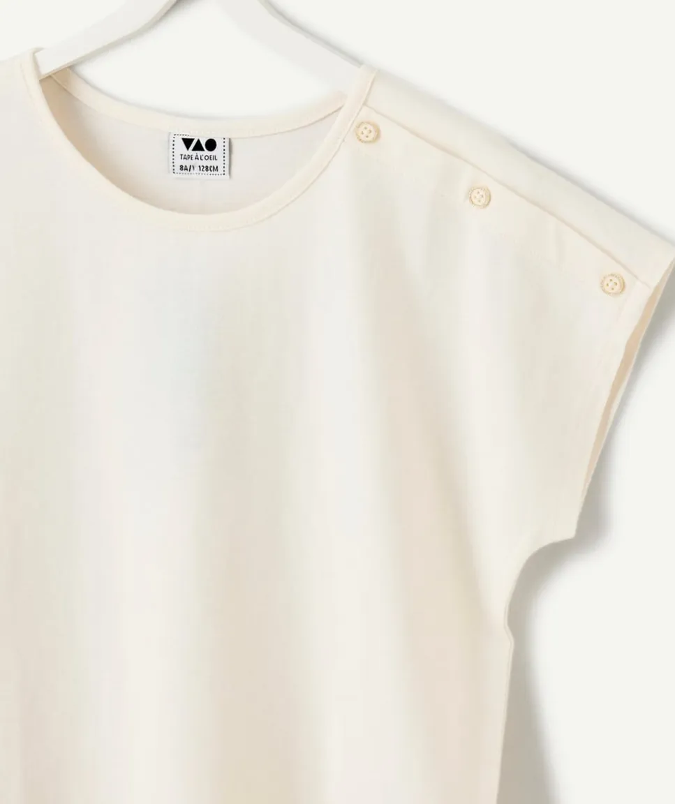 T-shirt fille écru