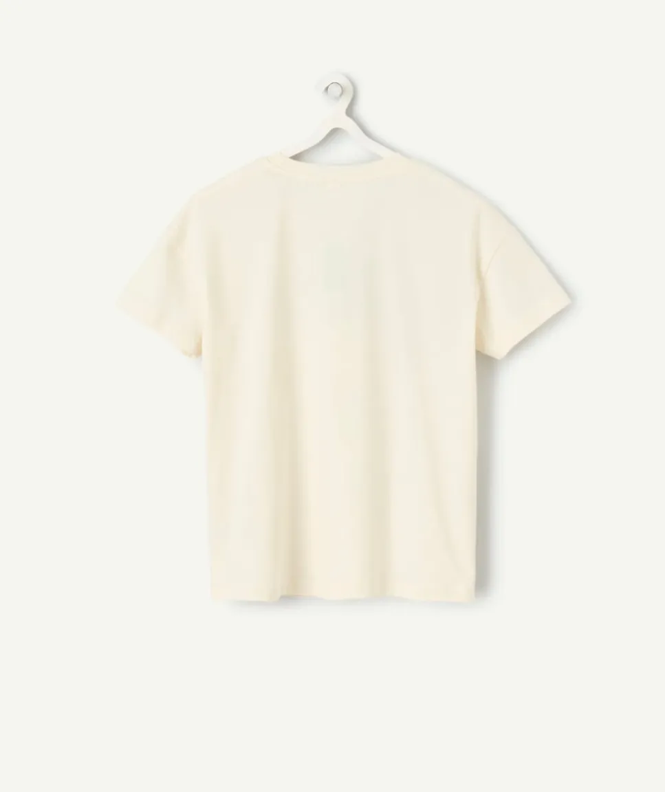 T-shirt fille écru imprimé