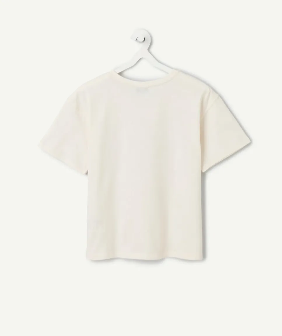 T-shirt fille écru imprimé colibris