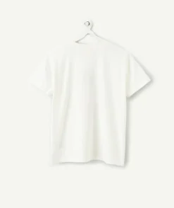 T-shirt fille droit blanc imprimé