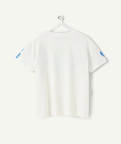 T-shirt fille droit bleu imprimé