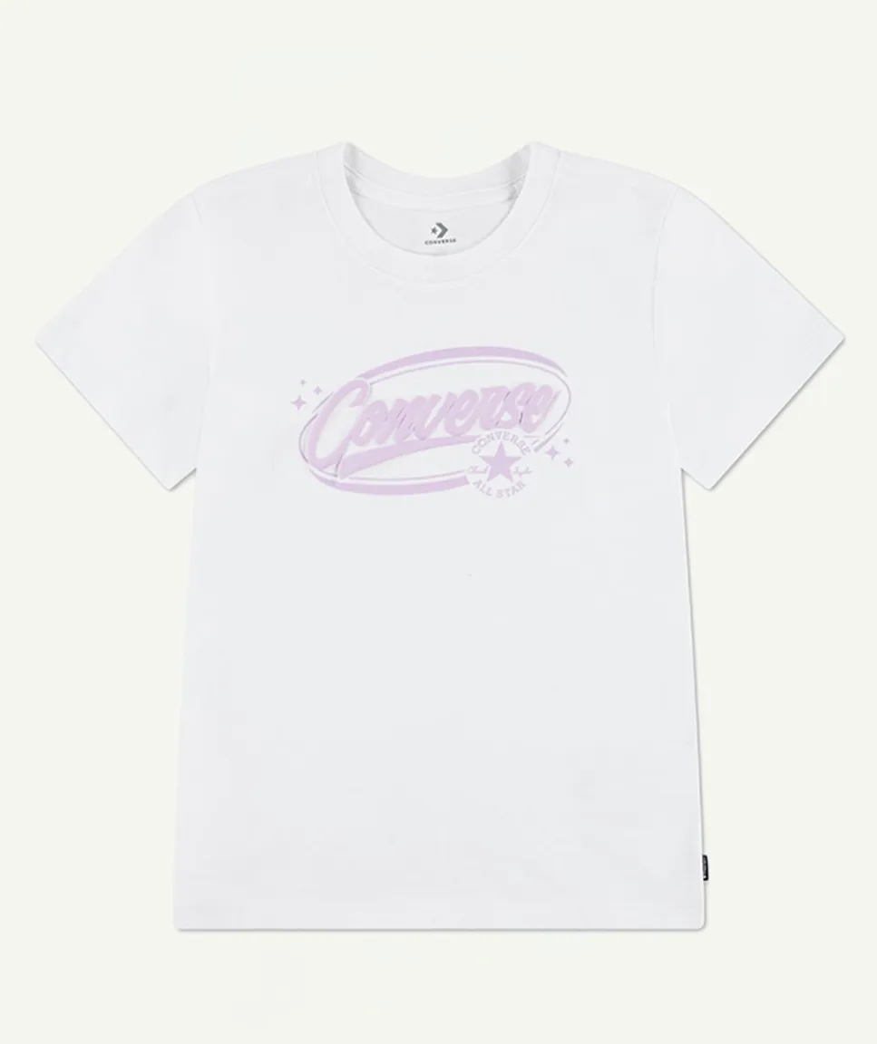 T-shirt fille droit imprimé écru