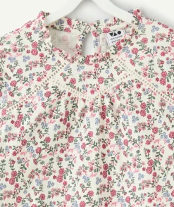 T-shirt fille droit imprimé fleuri