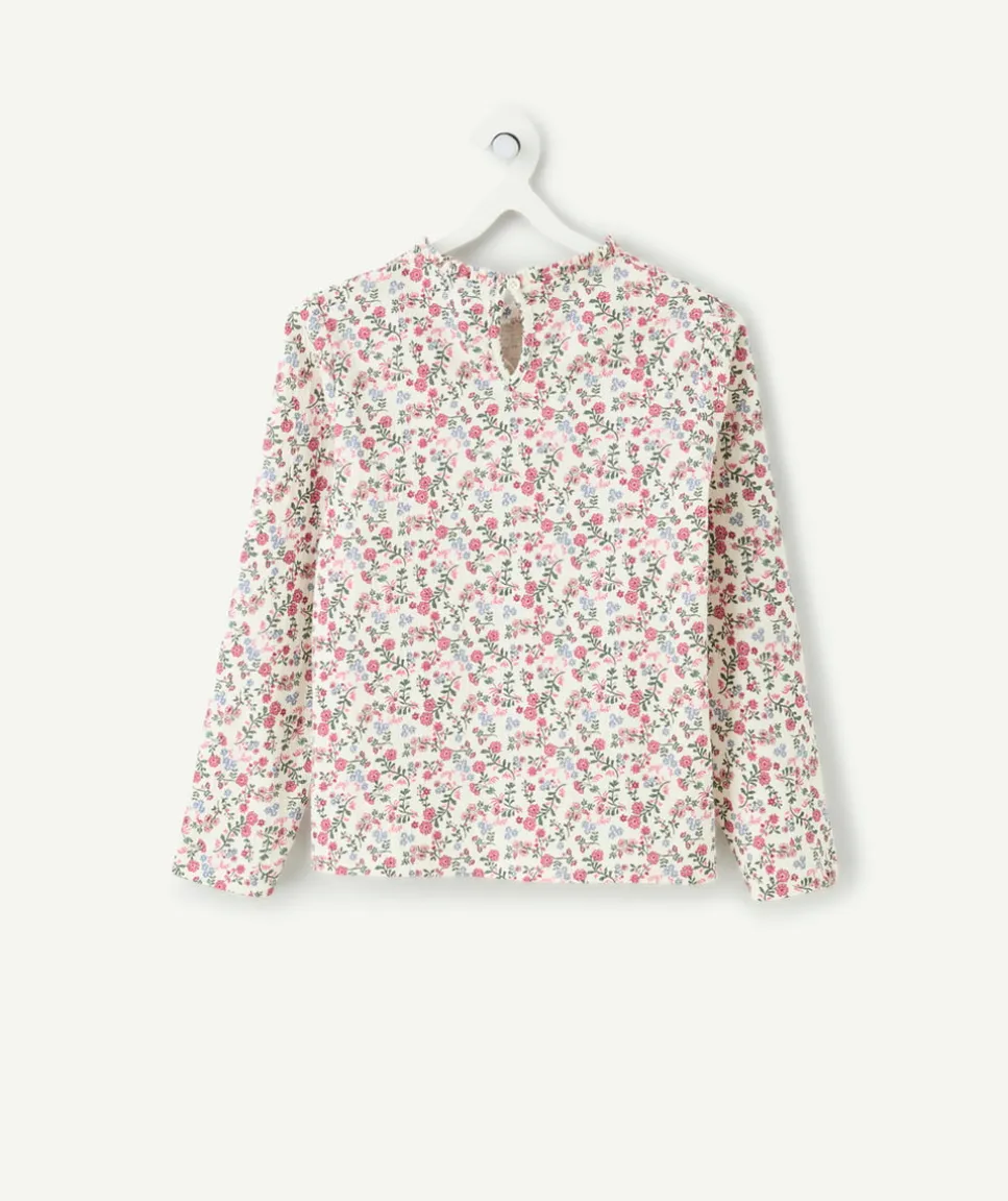 T-shirt fille droit imprimé fleuri