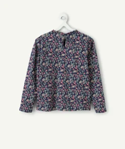 T-shirt fille droit imprimé fleuri