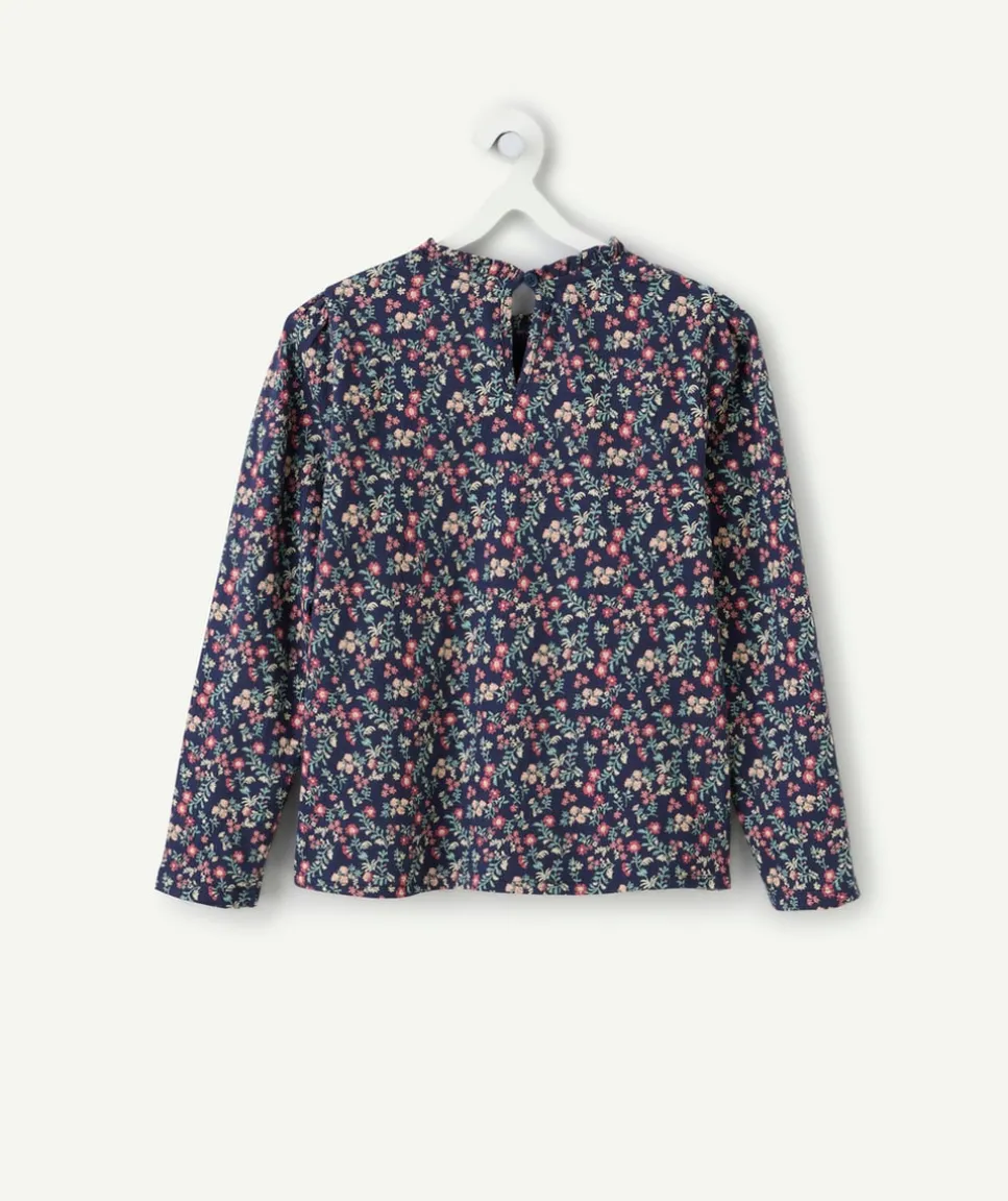 T-shirt fille droit imprimé fleuri