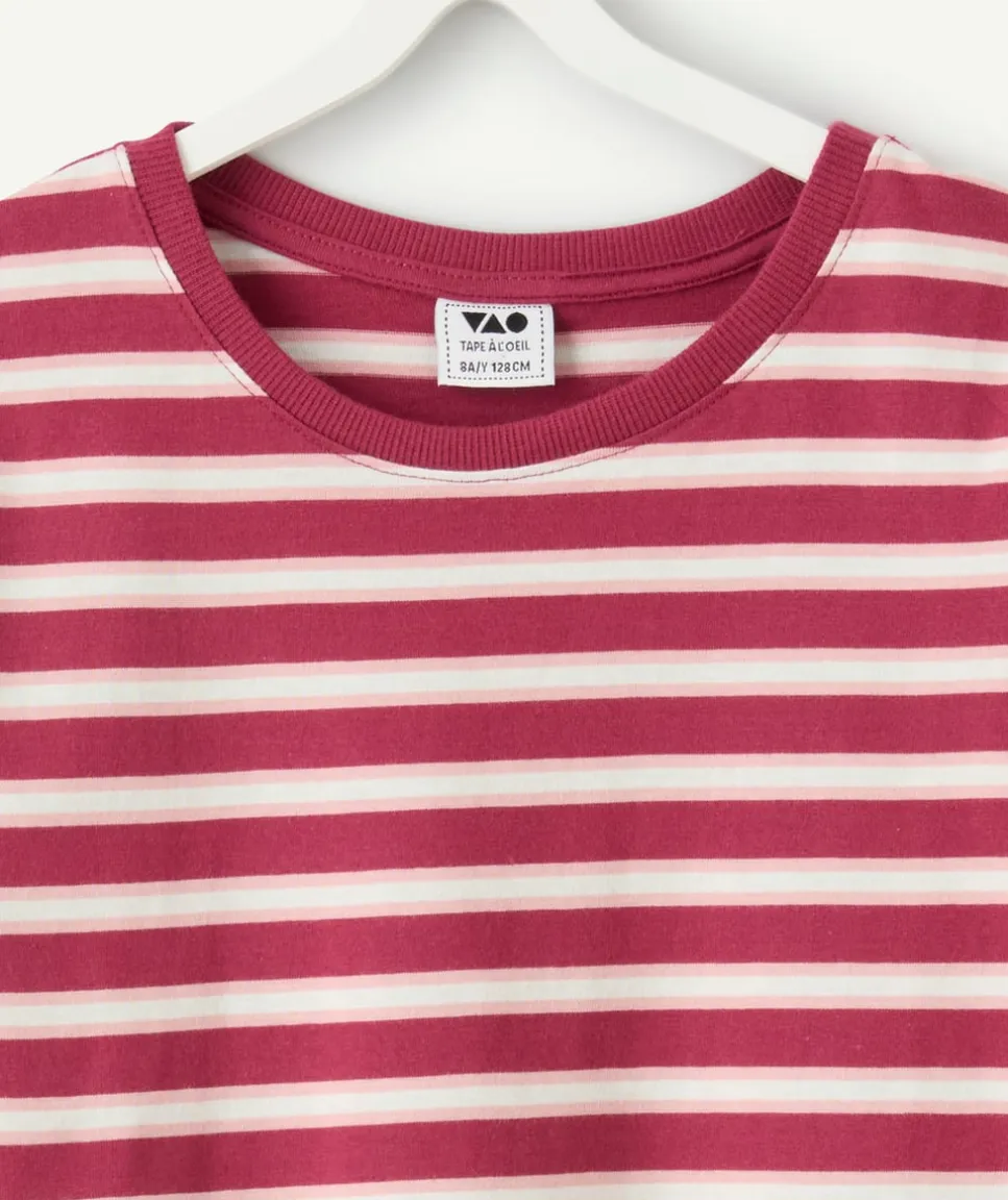 T-shirt fille droit rayé