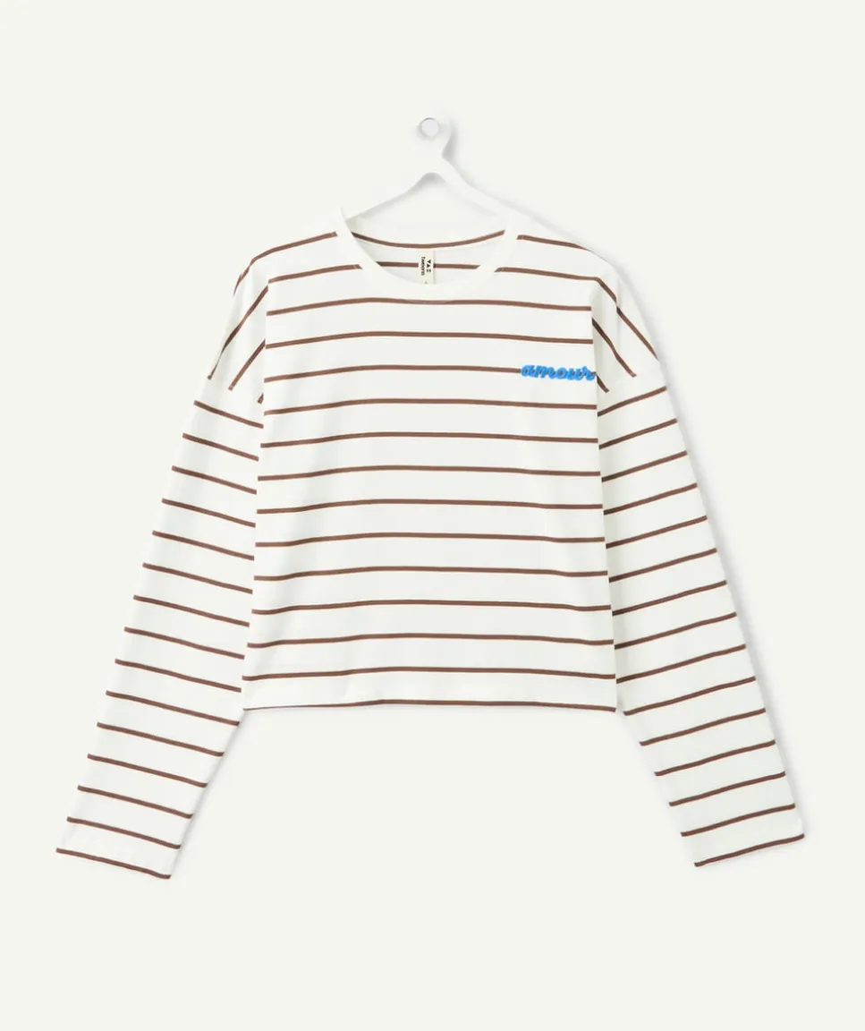 T-shirt fille droit rayé