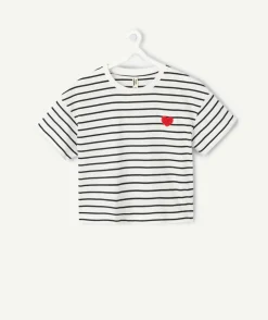 T-shirt fille droit rayé