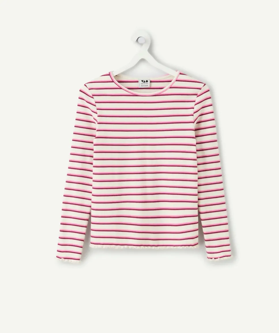 T-shirt fille droit rayé