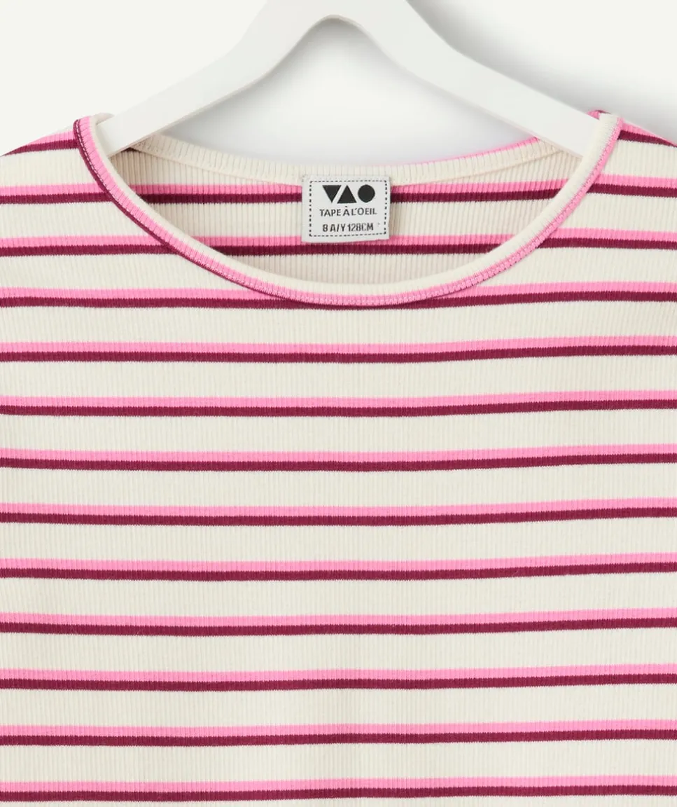 T-shirt fille droit rayé