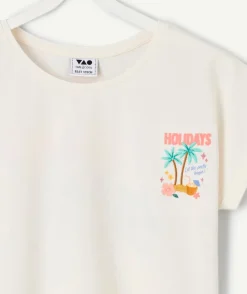 T-shirt fille imprimé blanc