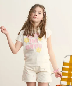 T-shirt fille imprimé blanc
