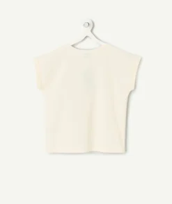 T-shirt fille imprimé crème