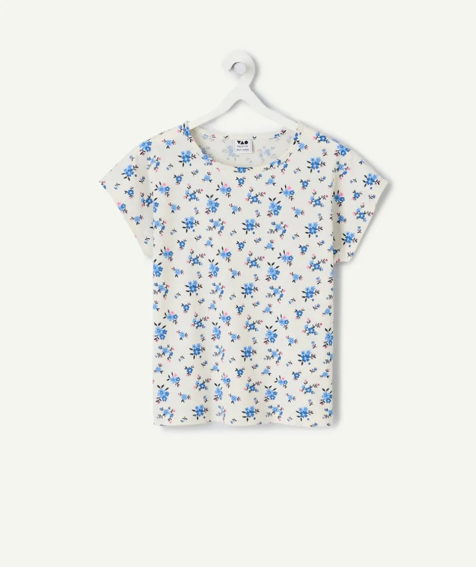 T-shirt fille imprimé floral coton