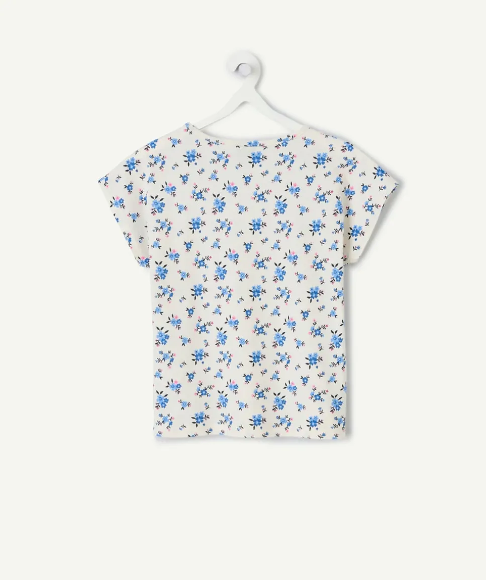 T-shirt fille imprimé floral coton