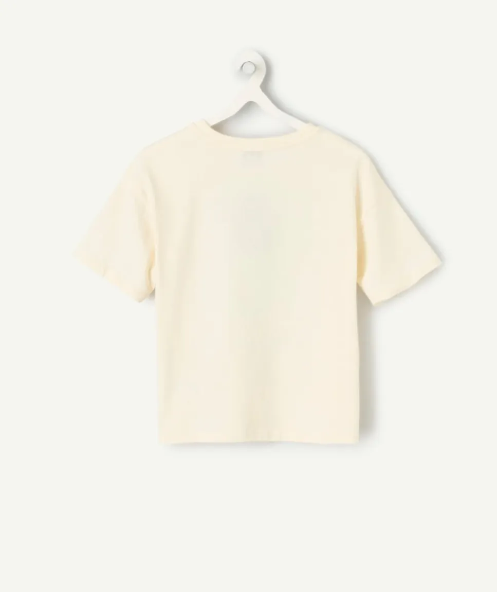 T-shirt fille imprimé jungle beige
