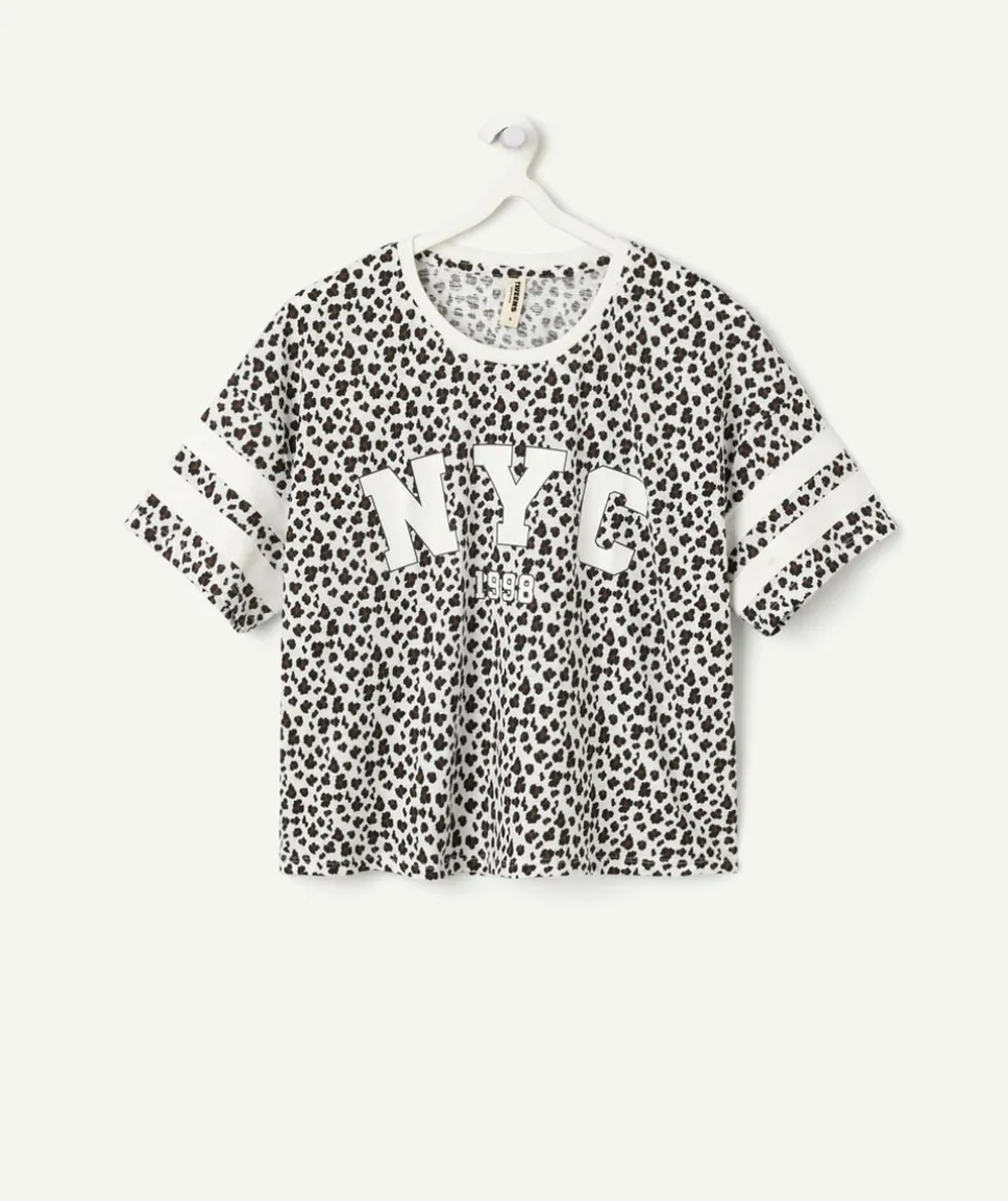 T-shirt fille imprimé léopard