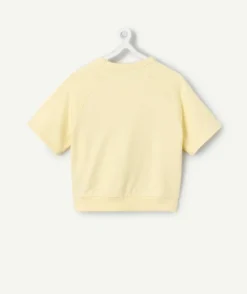 T-shirt fille oversize jaune imprimé