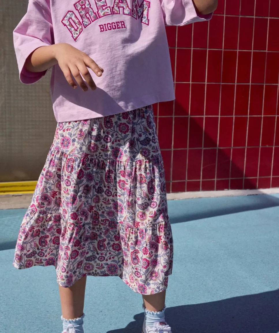 T-shirt fille oversize rose