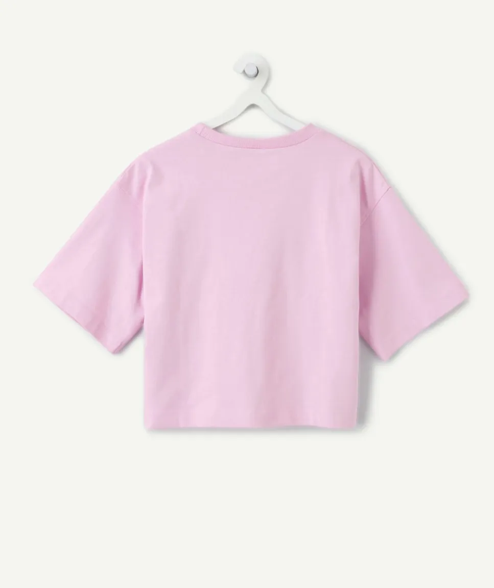 T-shirt fille oversize rose