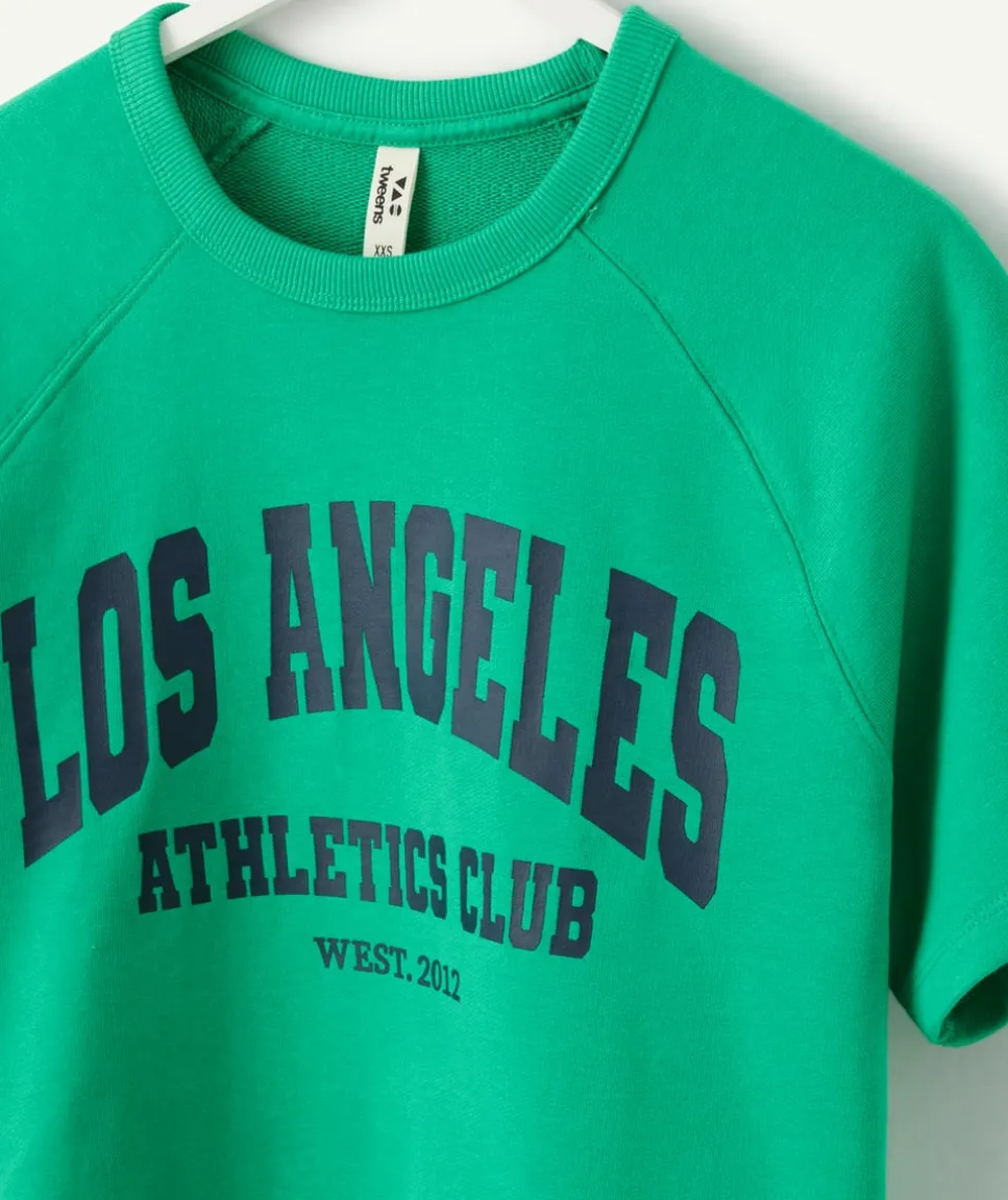 T-shirt fille oversize vert