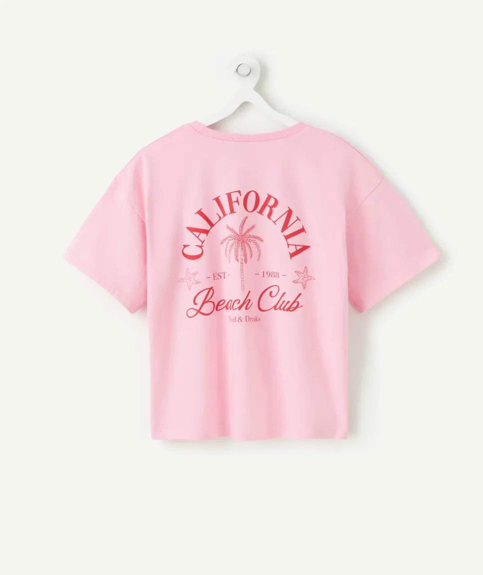 T-shirt fille rose imprimé